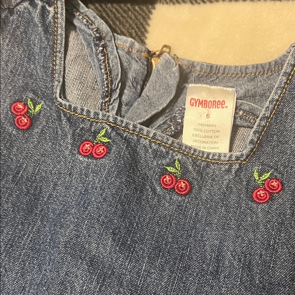 Gymboree Vintage (2005) Denim Dress with Cherry Accents Very Cherry Collection 6 - Picture 3 of 13